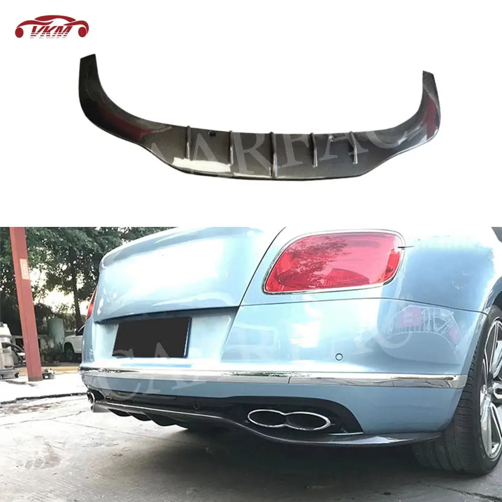 Carbon Fiber Car Rear Bumper Lip Diffuser Spoiler Splitters Spoiler for Bentley Continental GT W12 2015-2017 Rear Diffuser