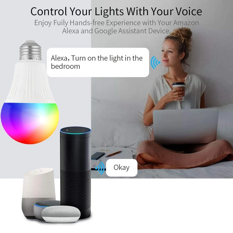 Heiß! Wifi smart birnen arbeiten mit alexa sprach steuerung e27 led smart glühbirne äquivalent innen beleuchtung neon wechsel lampe