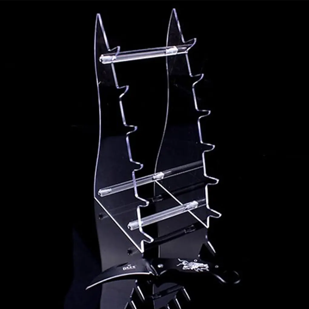 Transparent Knife Holder Home Acrylic 6 Slots Displaying Knives Holder fit  Folding Knife Rack Display Stand Knife Collectors view 6
