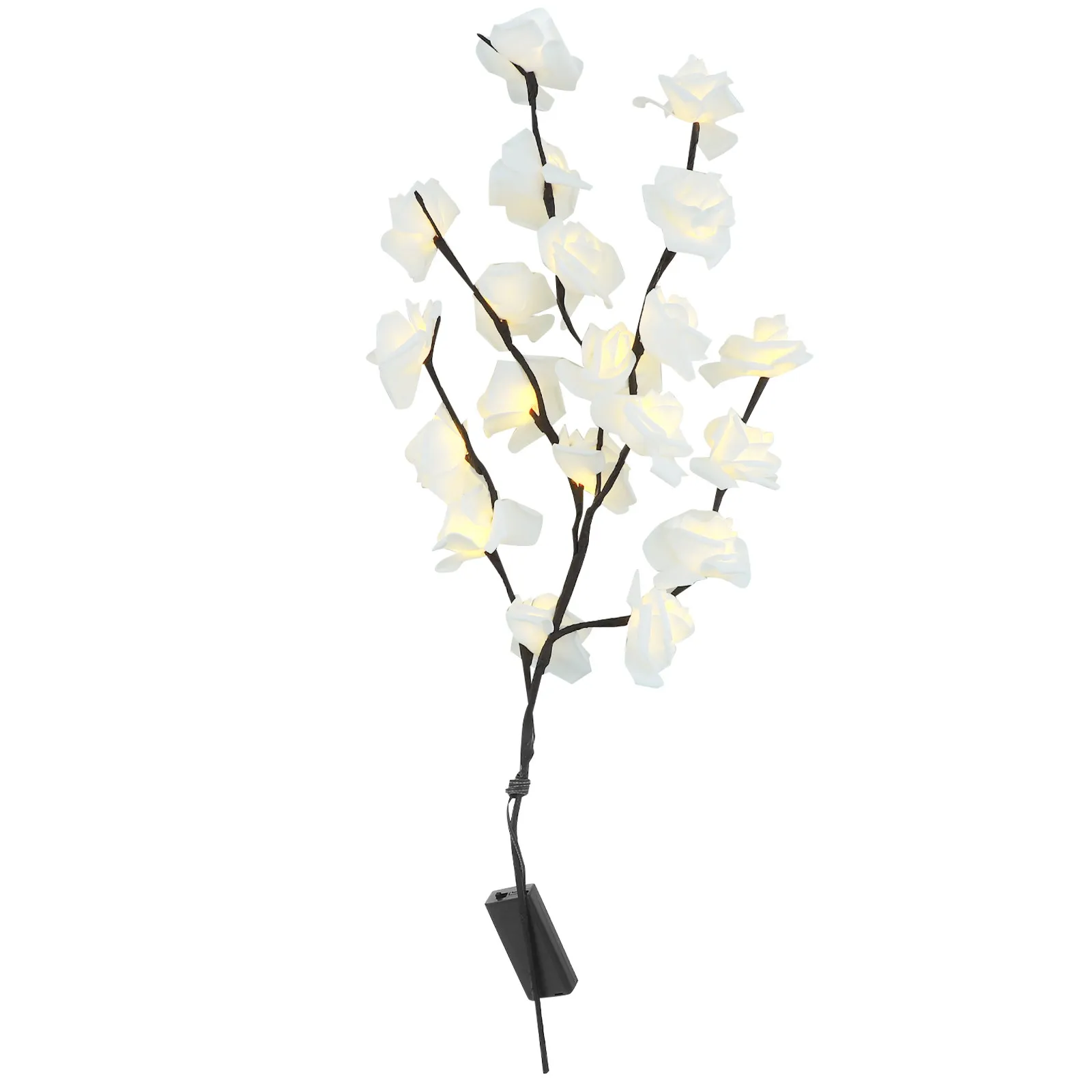 

1 шт. светодиодный светильник в виде розы, белая роза на коричневой ветке, романтический светильник для свадьбы, украшения дома, вечеринки, светодиодный ночник