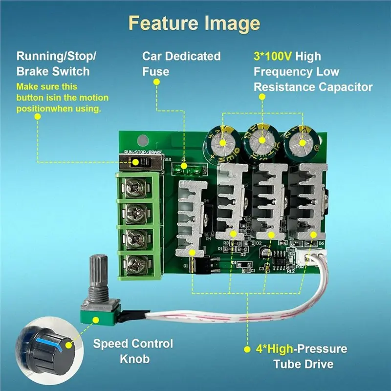 ABZW Non-Voltage-Stabilized Pulse Width Controller-Adjustable Duty Cycle 0-100%, For DC Motor Speed Regulator For DC 7-70 V Inpu