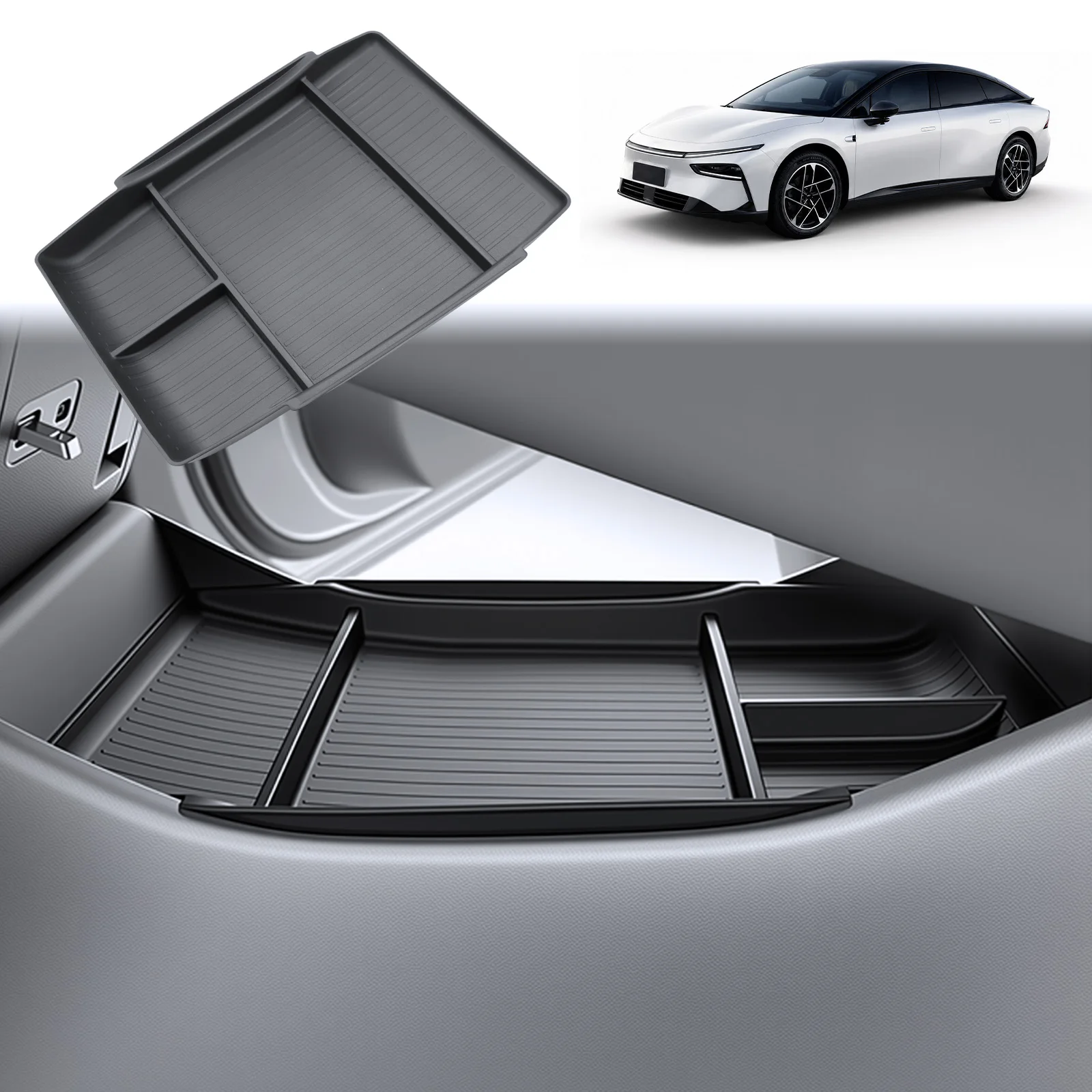RUIYA für Xpeng P7+ EV/ P7 Plus 2024-2027 Auto-Mittelkonsolen-Aufbewahrungsbox Behälter Auto-Aufbewahrung Xpeng P7+ EV 2026 Zubehör