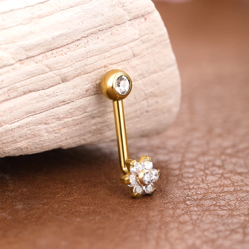 1/5PCS Titanium CZ Crystal Flo - Christina Jewelry & Watches Marguerite Ørestik Forgyldt Sølv 评论和价格