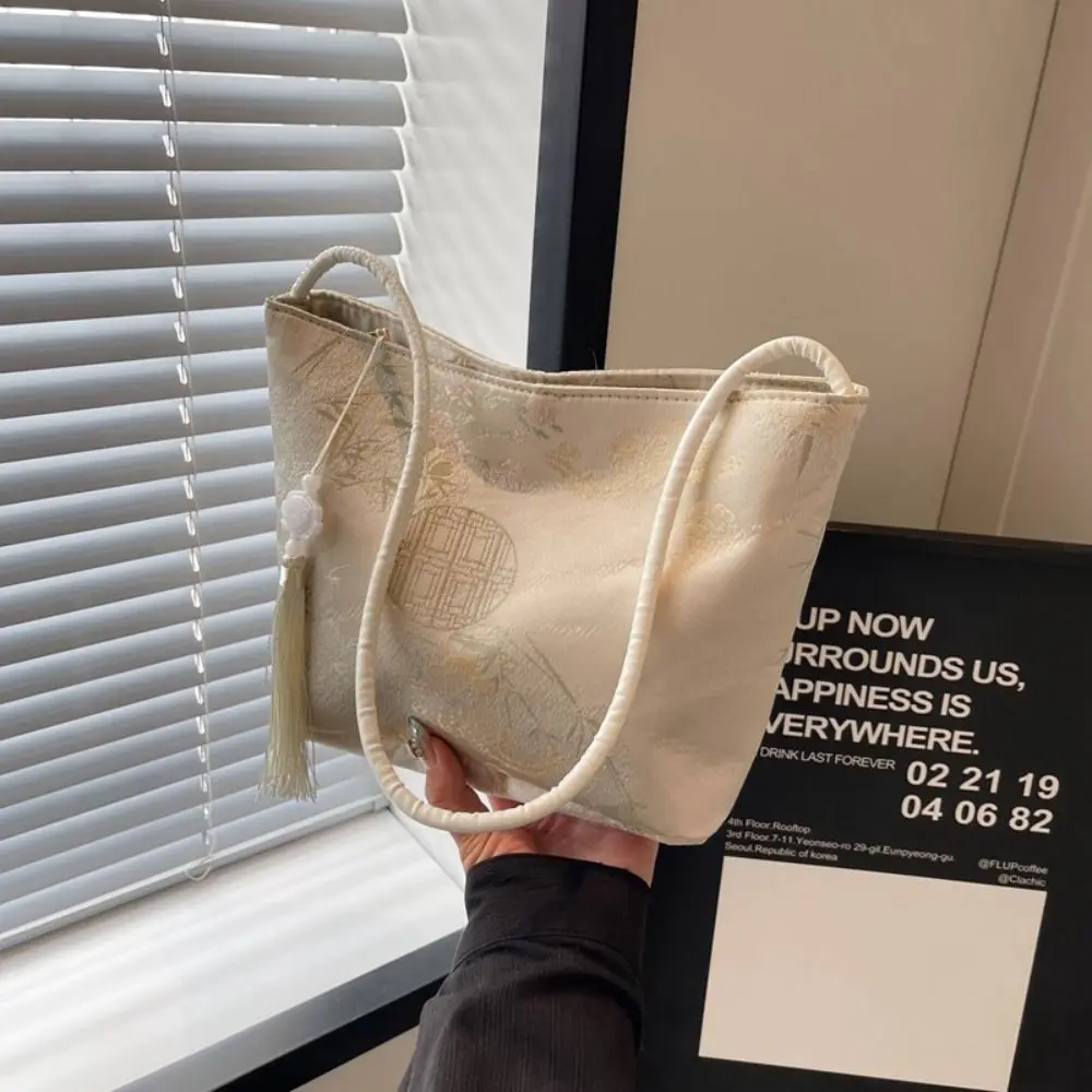 Fashion New Chinese Style Shoulder Bag Retro Portable Women Handbags Bucket Bag Large Capacity Messenger Bag