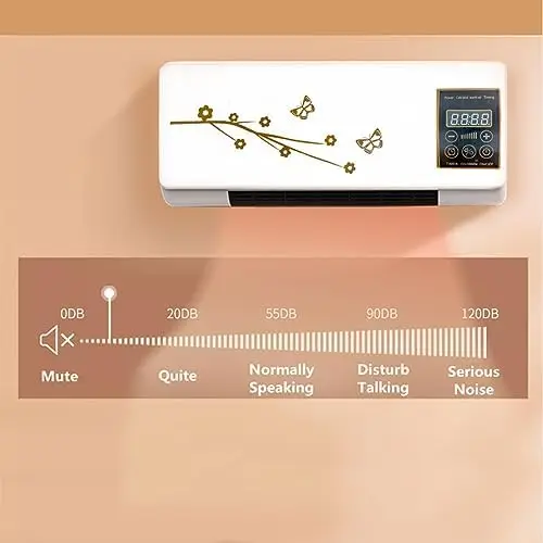 Wall Mounted Air Conditioner, Small Heating Air Conditioner with Remote Control, Household Wall Hanging Air Conditioning Heater Bathroom Air Conditioning Hot Fan (US Plug 110V)