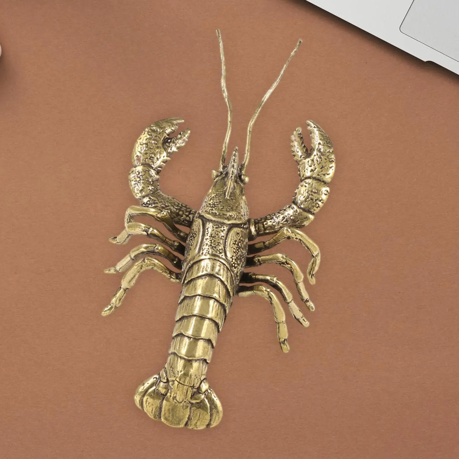 

Lobster Figurine Decoration Brass Lobster Statue Small Lobster Ornament for Living Room Cabinet Table Centerpiece Home Bookshelf