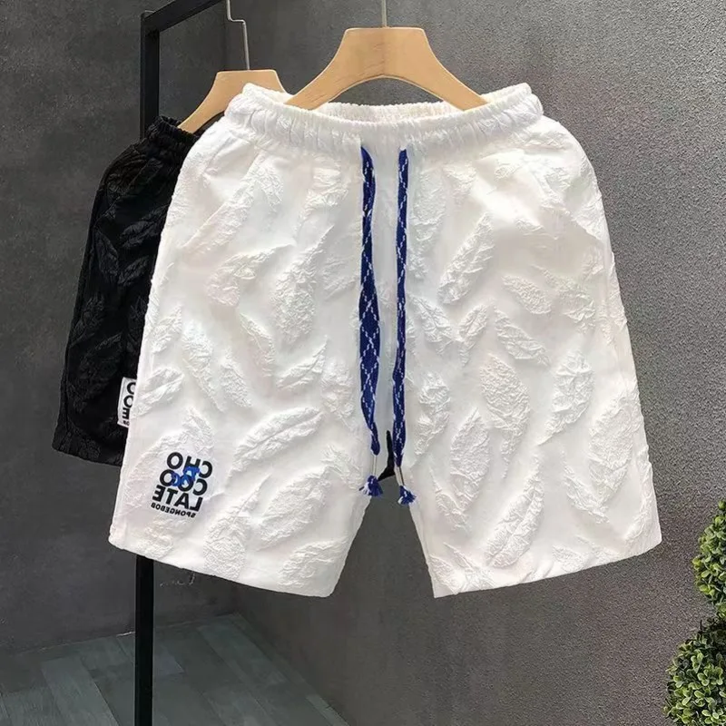 Men's Shorts Beach White Male Short Pants Baggy Printed New in Pant 2025 Fashion Designer Streetwear Dry Fit Summer Elastic Thin
