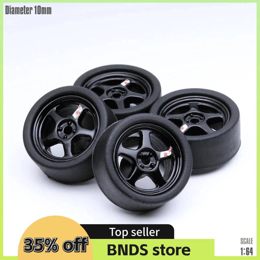 SpeedCG 1/64 ABS Wheels with Rubber Tire Type F Modified Parts Diameter 10mm For Model Car Racing Vehicle Toy Hotwheels Tomica