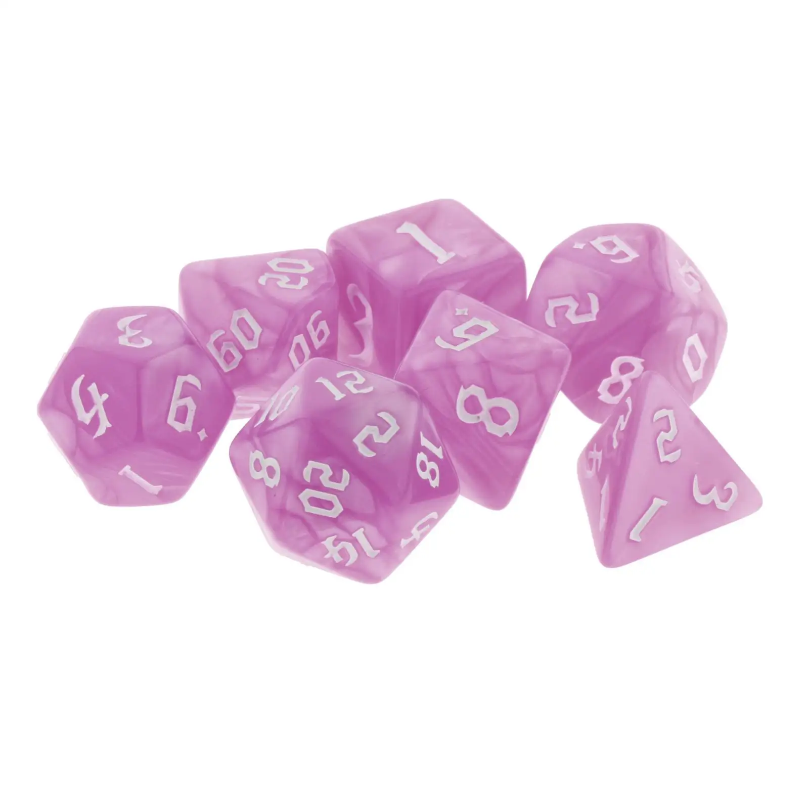 

Portable Mini Digital Dice Set Bulk Acrylic Seven Pieces Unique Gaming Dice for Dungeons and Dragons