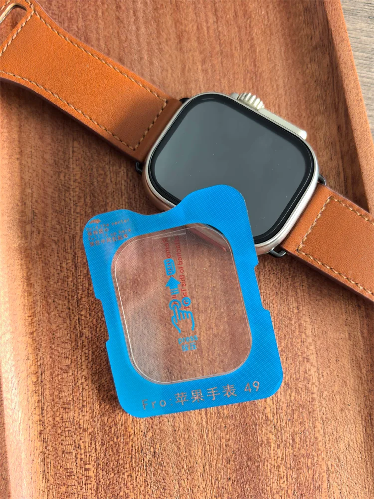 Displayschutzfolie für Apple Watch Ultra 2 3 49 mm, wasserdicht, automatische Ausrichtung, Installation aus gehärtetem Glas, Vollfolie, iWatch Ultra 49
