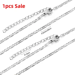 ASON 2MM Solid Link Chain Collier for Man/Women Surgical Steel Non Fade Silver/Gold Color