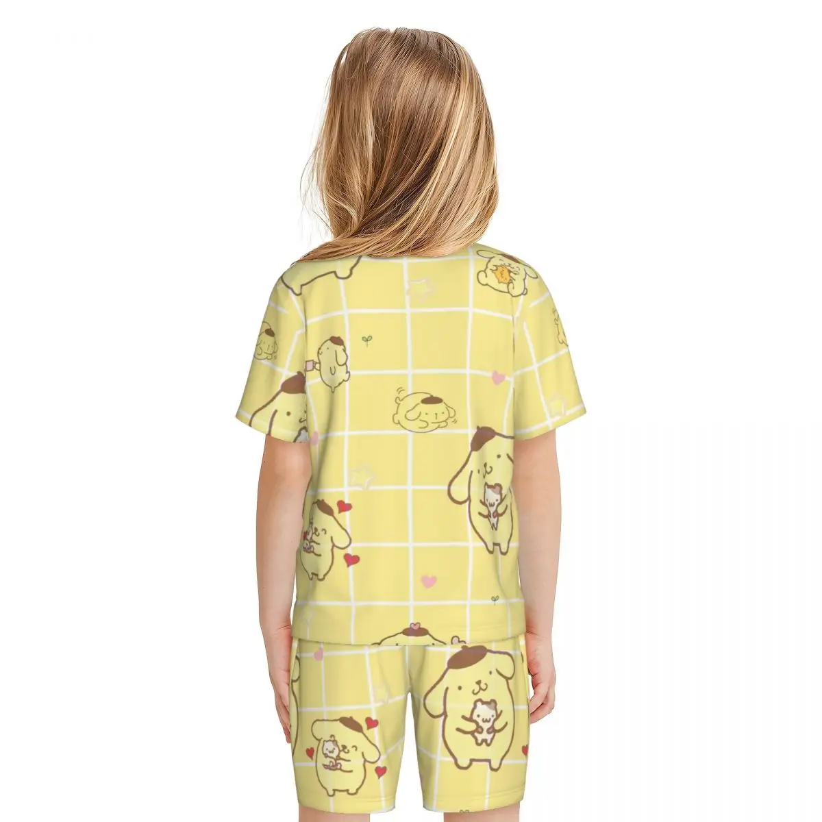 Sanrio Pompompurin New Summer Plus Size 4XL Pajamas Set for boys girls Nightwear