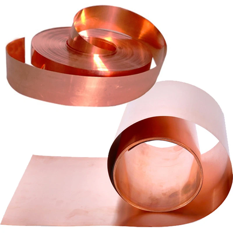 T2 Copper Sheet Copper Belt Roll Pure Red Copper Ultra-thin Copper Foil Thick Plate Grounding Conductive Heat Sink Non-brass 1m