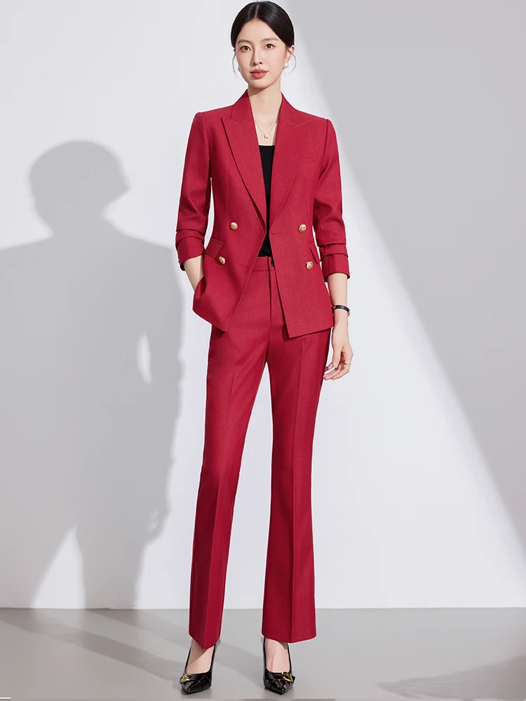 

Ele Women's Suit Set Faionable Profional Workwear Spring Autumn New Sle Breathable Casual Fit pe Interview Suit