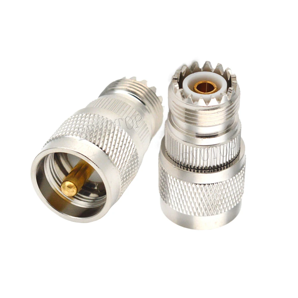 1Pcs UHF PL259 Male to UHF SO239 Female Straight Right Angle RF Coaxial Adapter Connector Test Converter 50 Ohm High-Quality