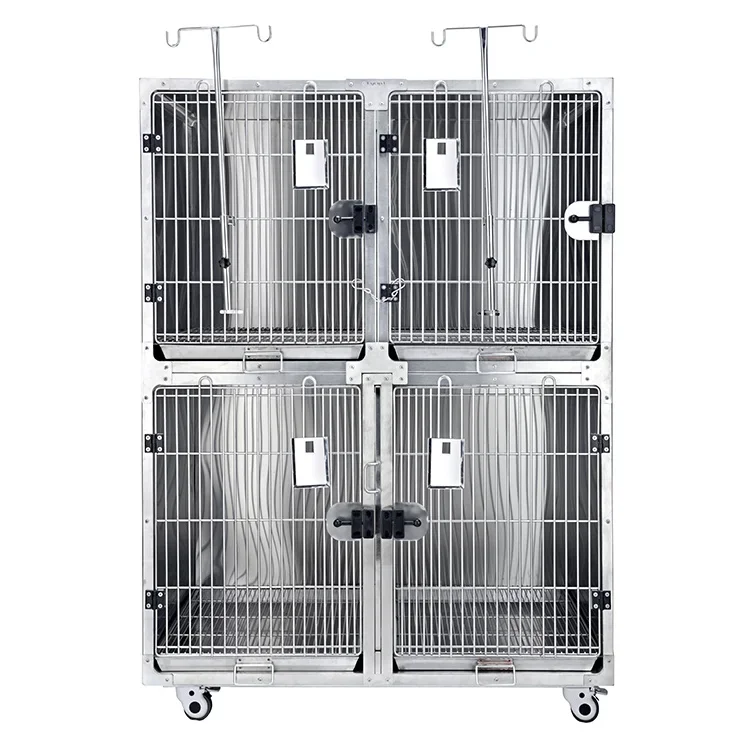 

Veterinary Recovery Cage Clinic Veterinary Heavy Duty Stainless Steel Vet Dog Cage Kennel With Wheels