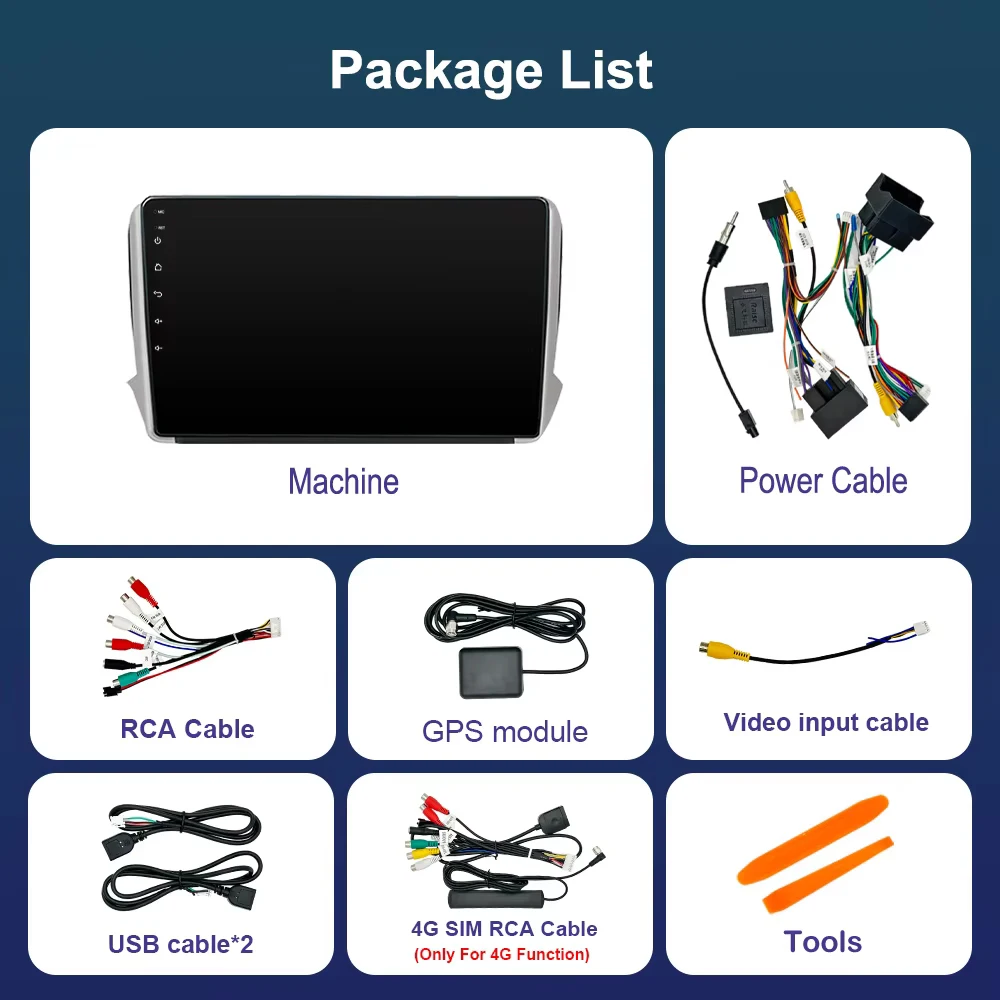 10.1 \'\' for Peugeot 2008 208 2012 - 2018 Android 14 HD Touch Screen Car Radio Video Multimedia Player 4G WiFi DSP Stereo GPS