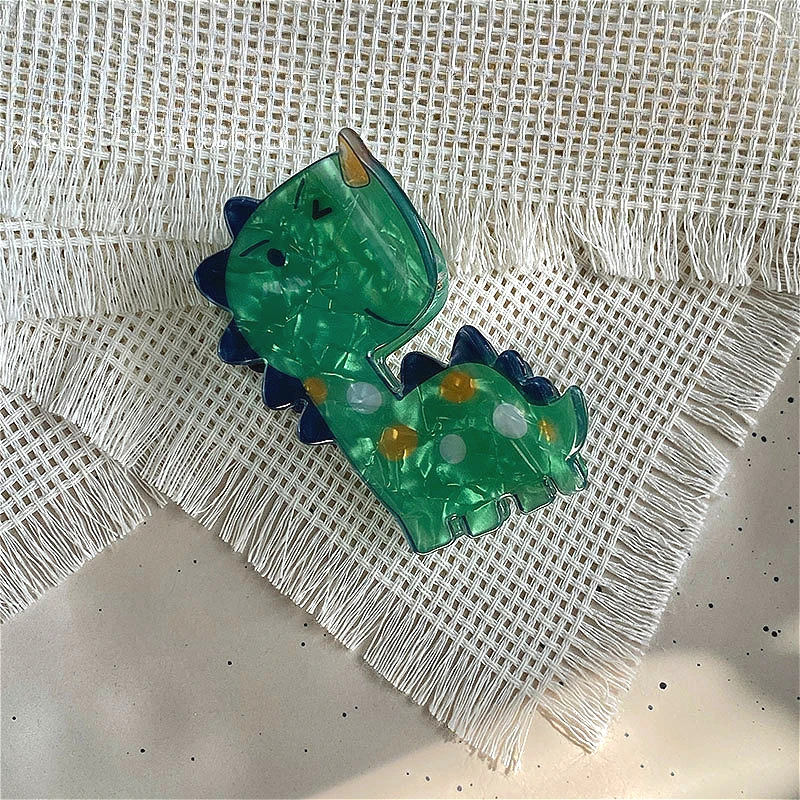 Pinza de pelo acrílica, Adorable garra de dinosaurio de dibujos animados, pinzas para el pelo de tiburón, soporte para cola de caballo, pez de dibujos animados, Fox, accesorio para el cabello de tamaño pequeño