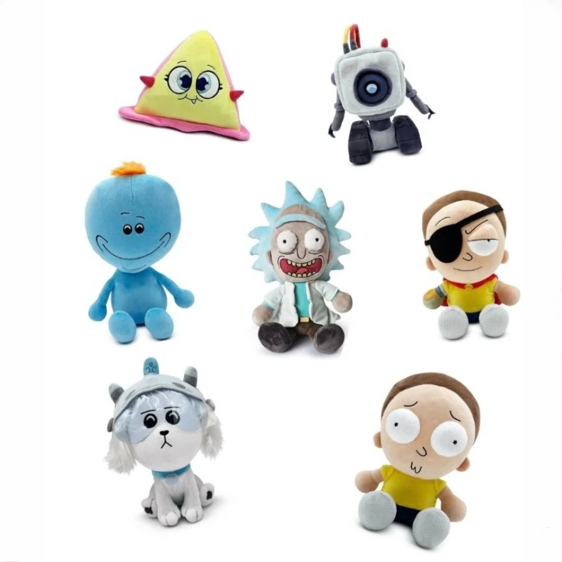 22cm Anime Surrounding Plush Toys Rick Sanchez Meeseeks Friend Dolls Cute Doll Desktop Chassis Ornament Best Birthday Gift Toys