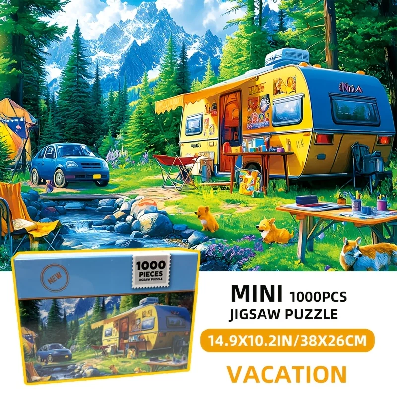 

38X26 см 1000 шт. головоломка мини-размер для взрослых мини-головоломка VACATION Время отдыха серые доски открытка премиум-качества рождественские подарки