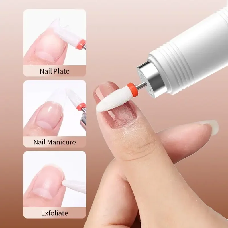 Mini perceuse à ongles électrique, lampe de cuisson intégrée, 18000 tr/min, outil de forage à ongles