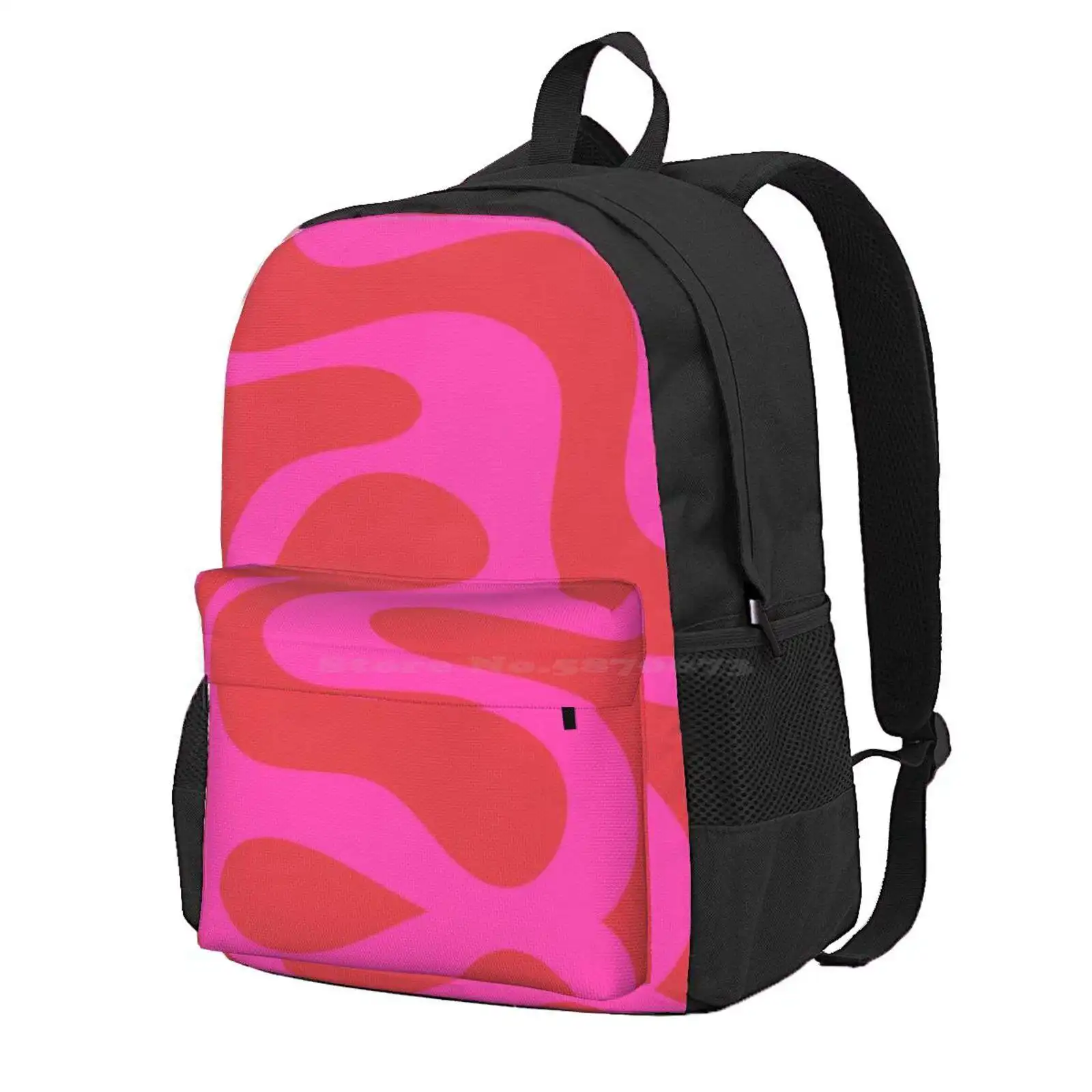 Swirly Bright Magenta Pink Fuchsia Red Retro Modern Abstract Hot Sale Schoolbag Backpack Fashion Bags Abstract Pattern Retro