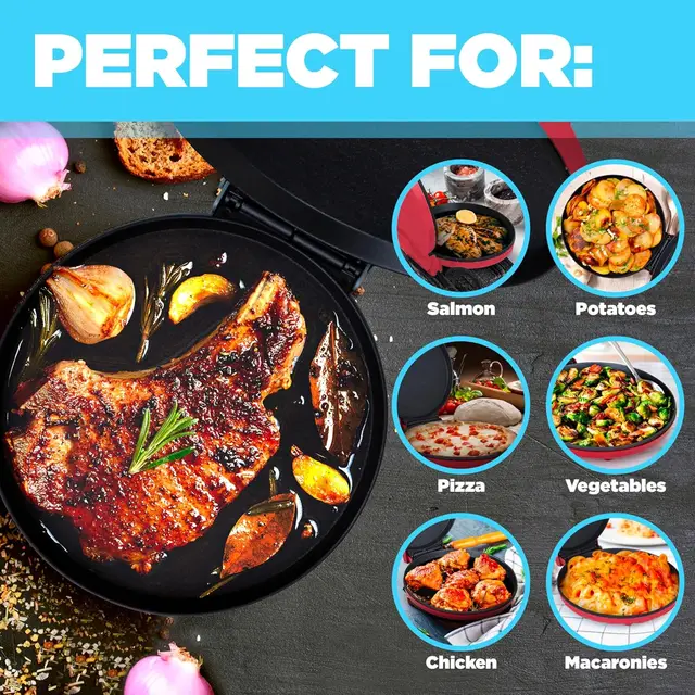 Electric Frying Pan 6.7Inch Pizzas Maker Home Omelette BBQ Pancake Baking Machine Nonstick Pan for Pizzas Quesadillas Bread Cake 2