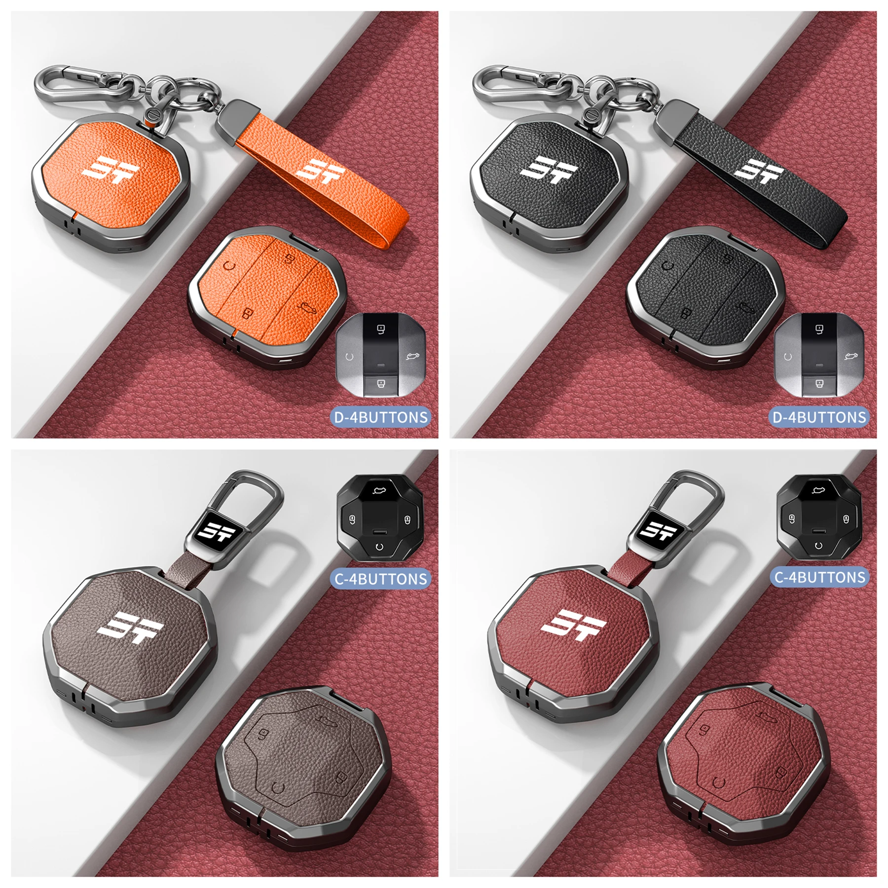 Étui à clés en cuir Ally de Zinc pour voiture, pour Chery Jetour voyageur 2025 Jetour T2 T1, porte-clé intelligent, chaîne, portefeuille, accessoires de sac