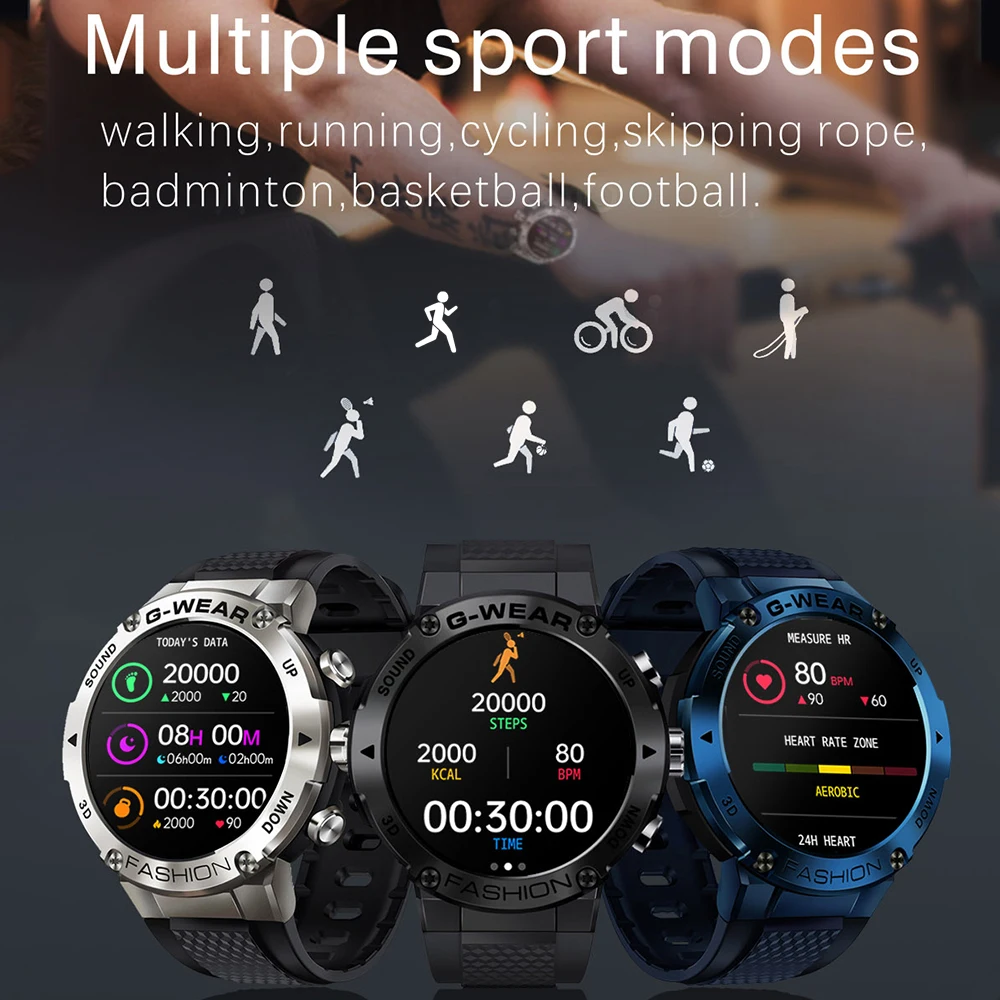 Reloj inteligente deportivo K28H para hombre, pulsera con llamadas BT, pantalla IPS 2022x696 HD, rastreador de Fitness, 1,32 mAH, música, para Xiaomi, 360, 360, 380