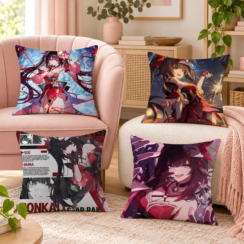 Honkai Star Rail Sparkle Cushion Cover Soft Short Plush Pillow Cases Hidden Zipper Cutecore Sofa Bedroom Home Decor Gift