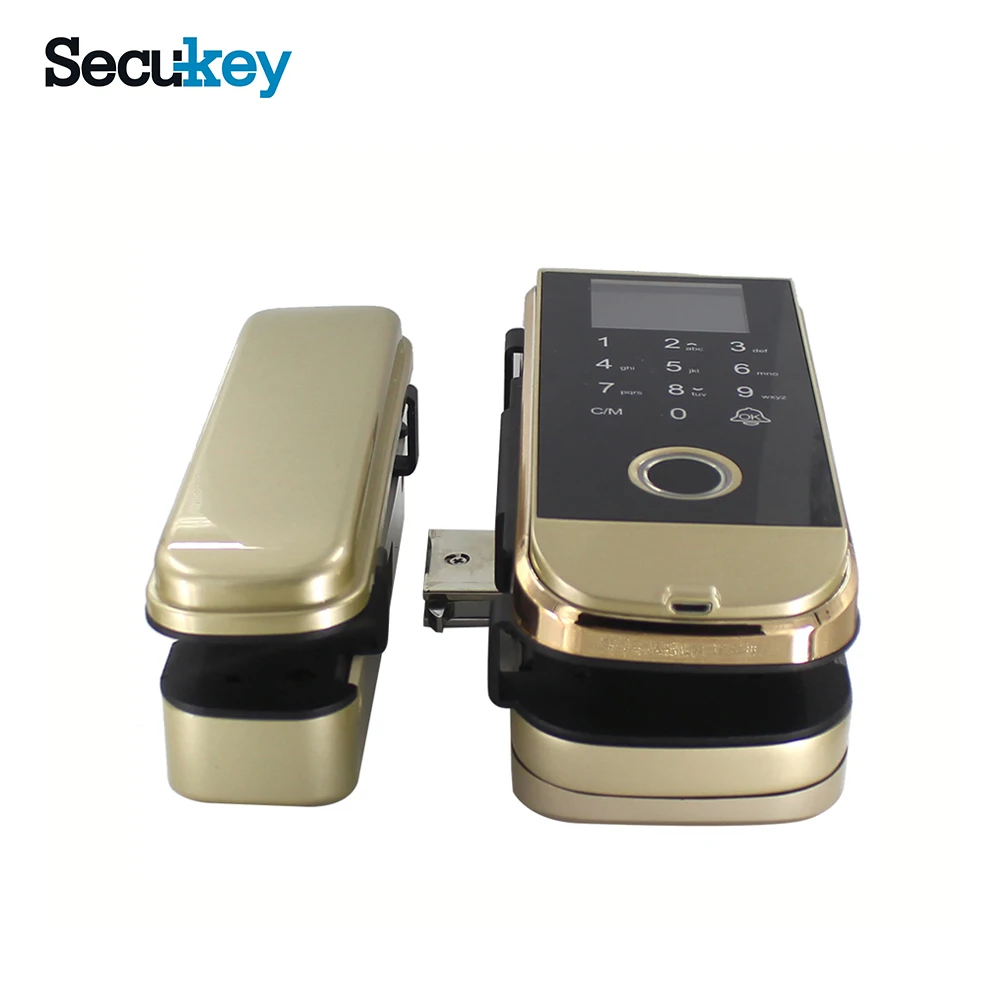 Secukey Electronic Smart RFID Keyless Keypad Biometric Fingerprint Glass Door Lock