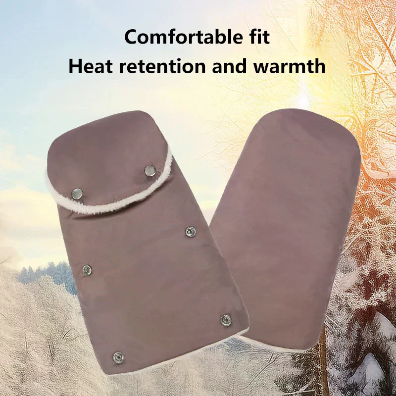 

Stroller Gloves Winter Windproof Warm Simple Style Universal Fleece-lined And Thickened Outdoor Accessories