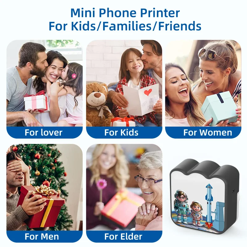 Kids Mini Printer Printing Paper White Colorful Adhesive Transparent Sticker 57*25mm Label Paper Learning Note Pocket Maker Toys