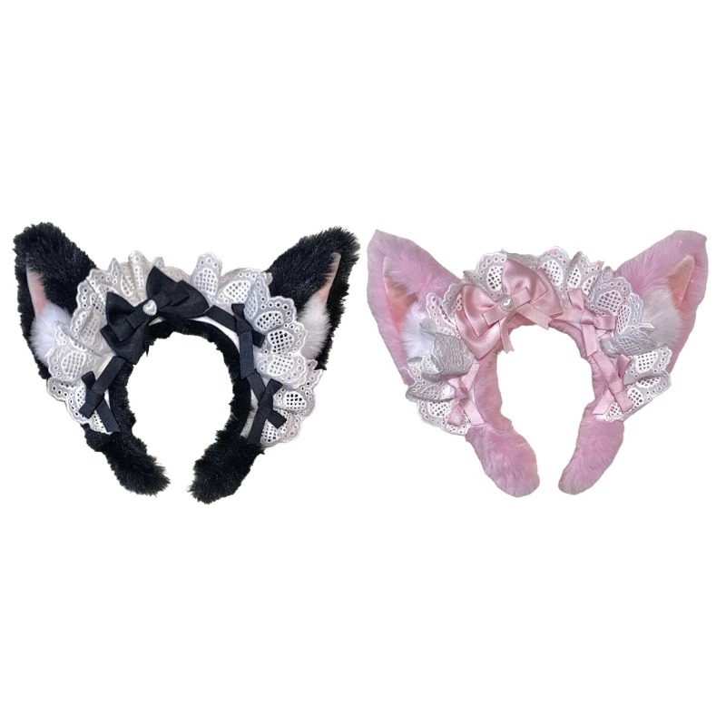 

Повязка для волос с кошачьими ушками, повязка на голову в стиле аниме, женская повязка на голову из комиксов, обруч для волос,