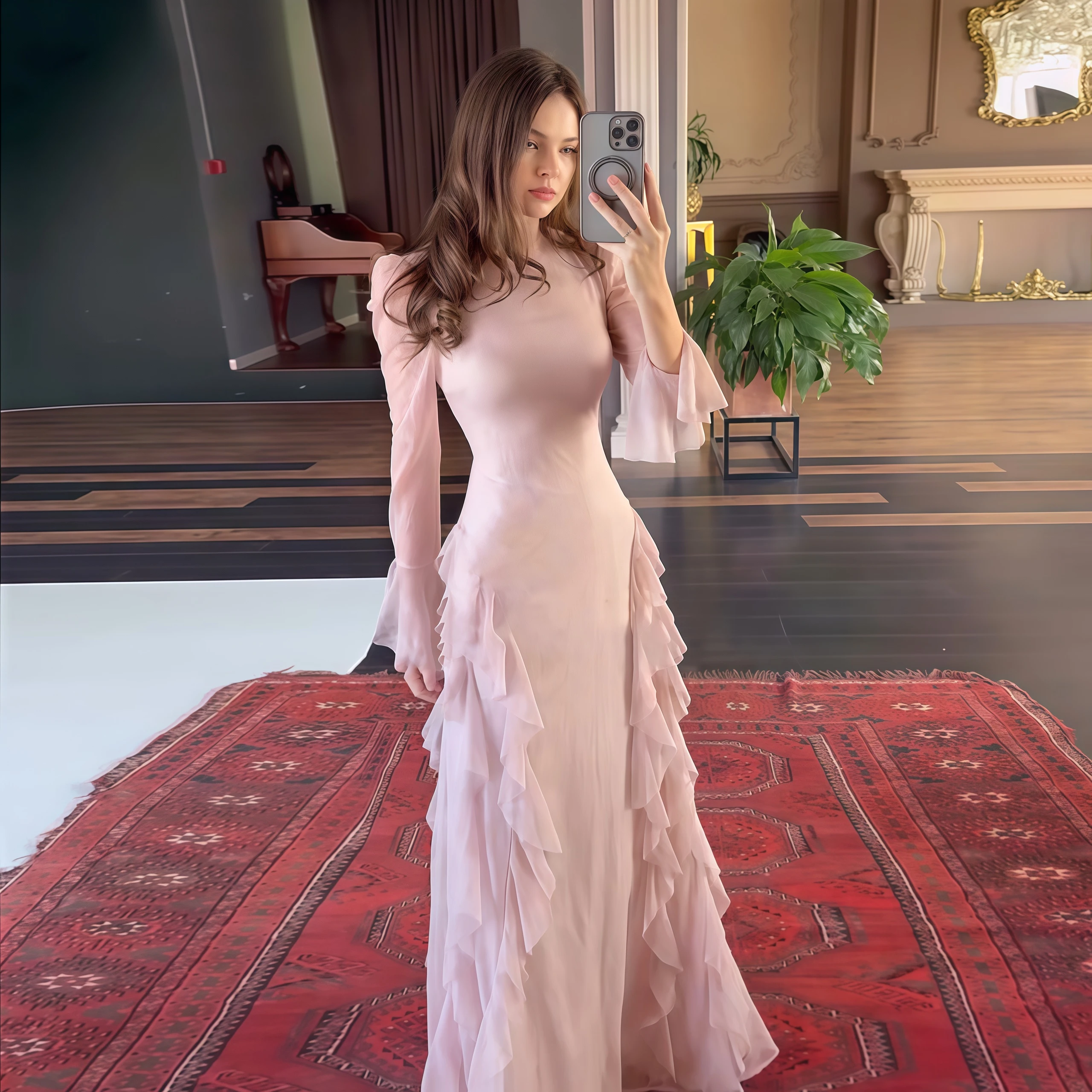 

Sharon Said Elegant Mermaid Evening Dress With Scarf Crystal Beaded Boat Neck Modest Women Wedding Party Gowns SF276 Customized