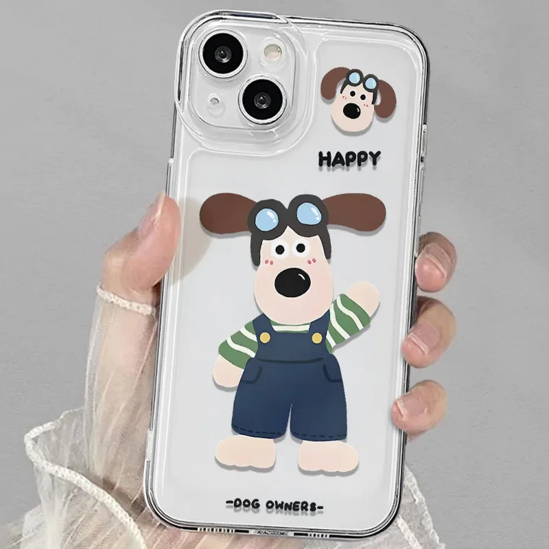 Funny Dog Phone Case for iPhone 16 15 14 13 12 11 Pro Max X Xs Max XR 12 Mini Soft Clear Cover Transparent Fundas