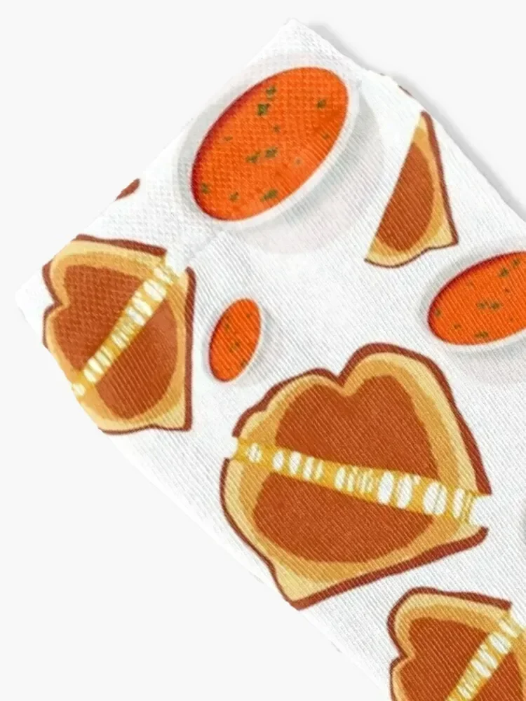 Grilled Cheese and Tomato Soup Socks gift Stockings man Socks Girl Men's