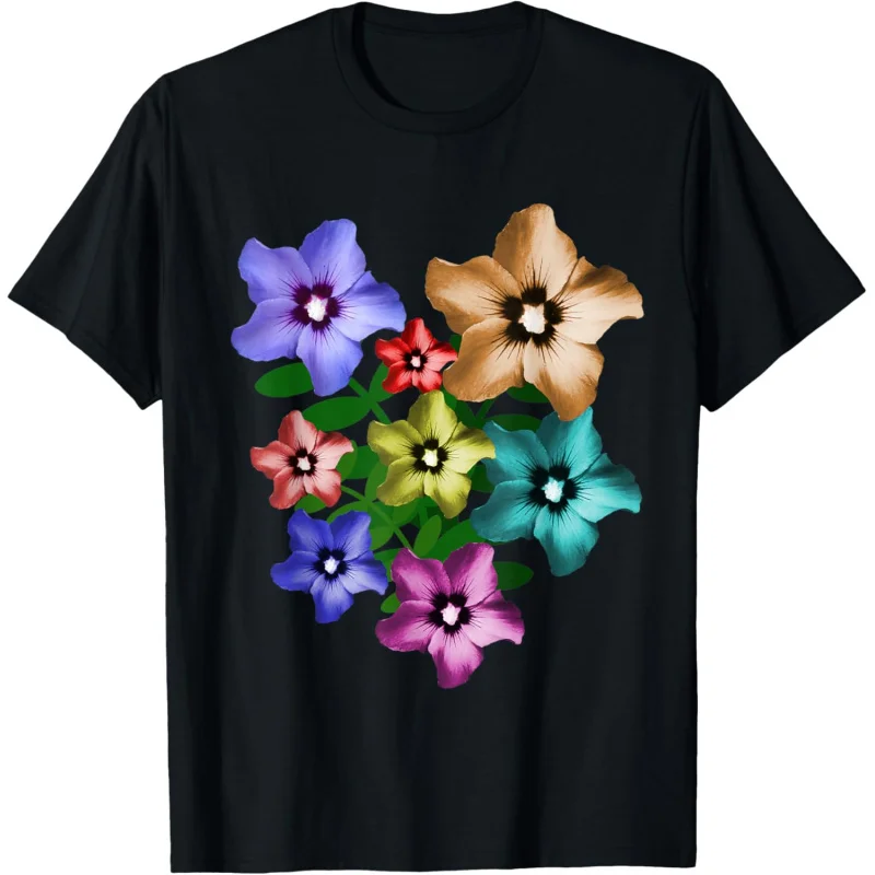 

Blooming hibiscus flowers, a bouquet of flowers, flowers, petals, creative pattern printed T-shirt