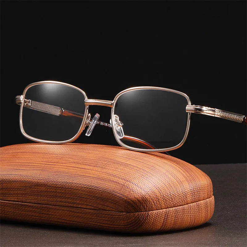 Metal Half Frame Reading Glasses Frame Men Women Glass Lens Presbyopia Eyewear +0.5+0.75+1.25+1.75+2.25+2.75+4.5+5.5+6.0