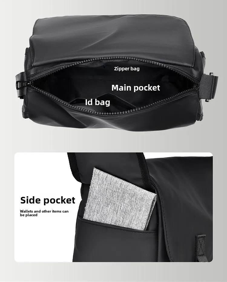 Men's Crossbody Bag Made of PU Fabric, Trendy and Fashionable, Shoulder Bag, Casual and Large Capacity Workwear Style Mens Bag