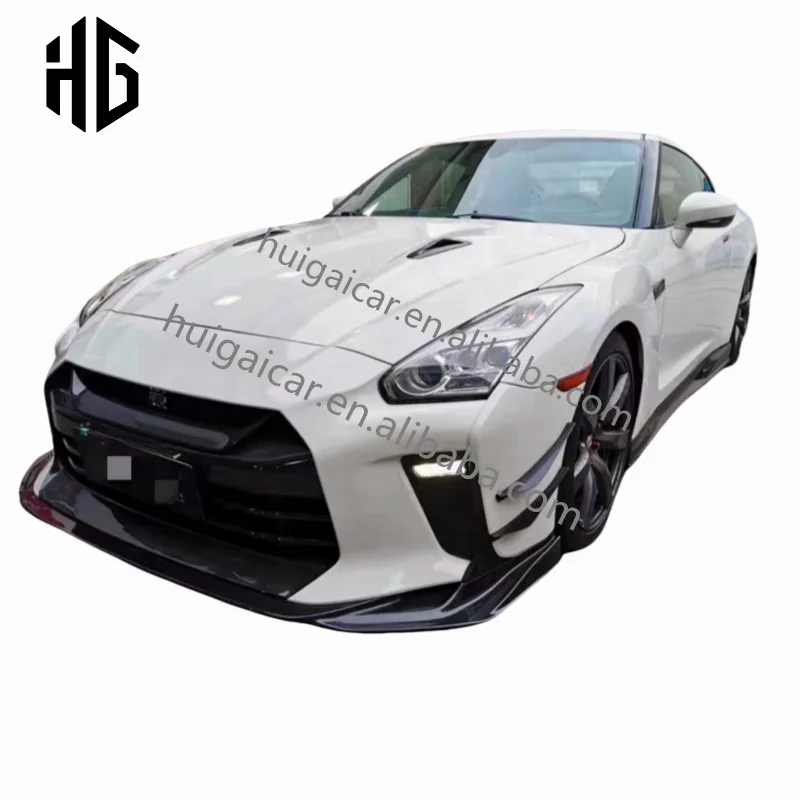 Topsecret style half carbon front and rear bumper assembly for Nissan R35 GTR body kit spoiler attachment