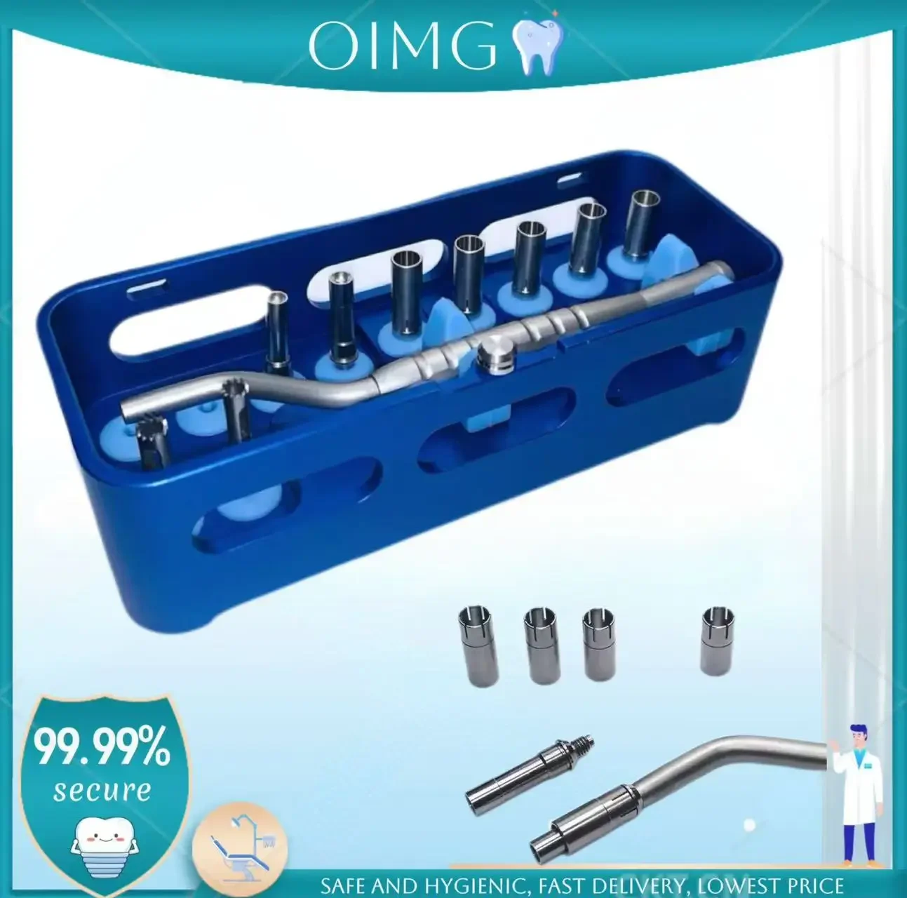 Dental head-changing positioning implant set for oral cavity with special instruments inside and outside maxillary sinus