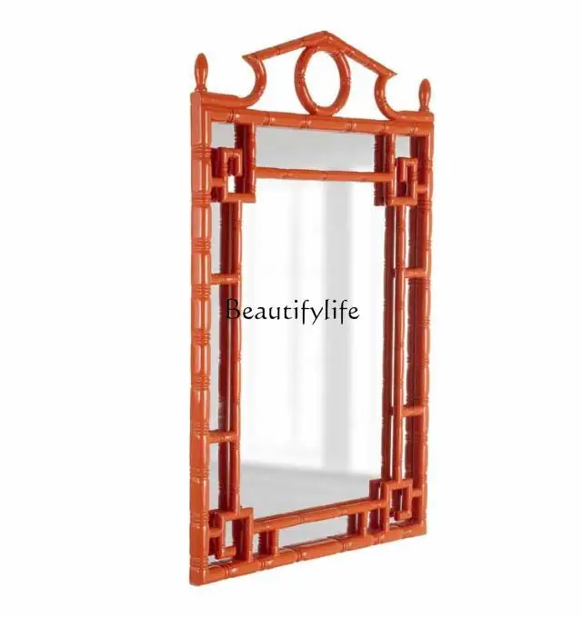 

Wedding red decorative Entrance mirror Bathroom mirror Makeup mirror
