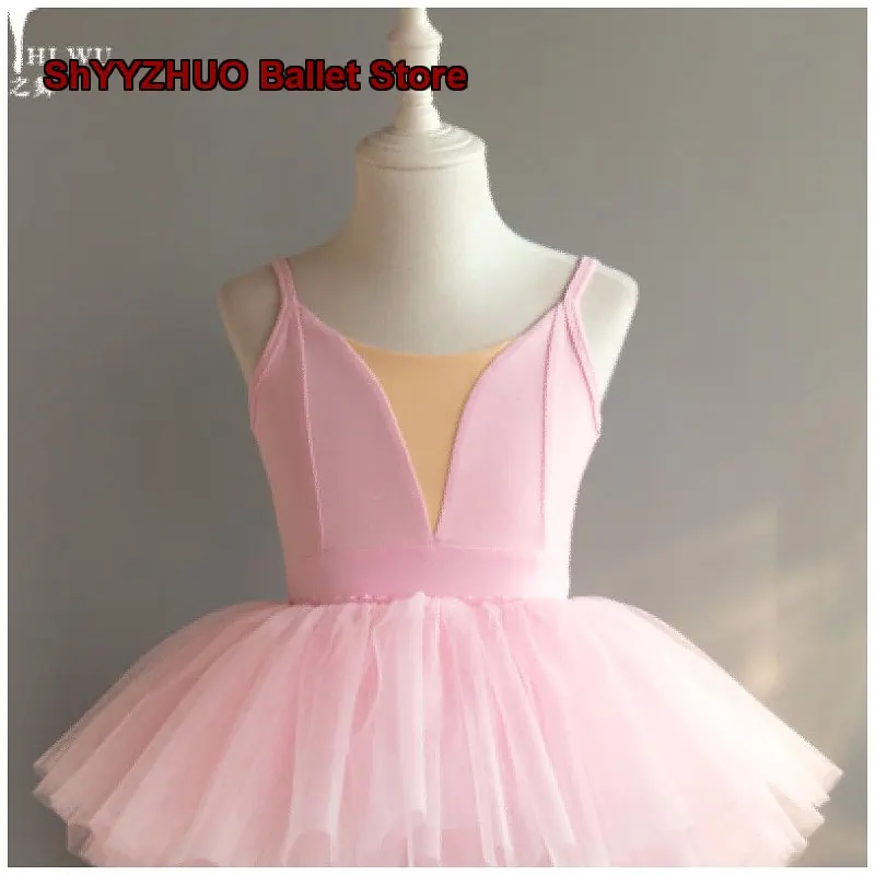 Girls' Children's Dance Dress Spaghetti Strap Body Suit Practice Summer Jumping Kids
