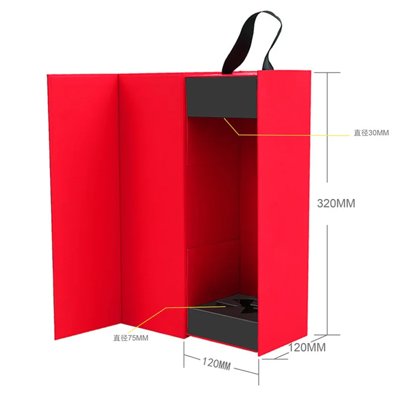 20Pcs/Lot Red Black White Reusable Folding Red Wine Box Gift Folding Box