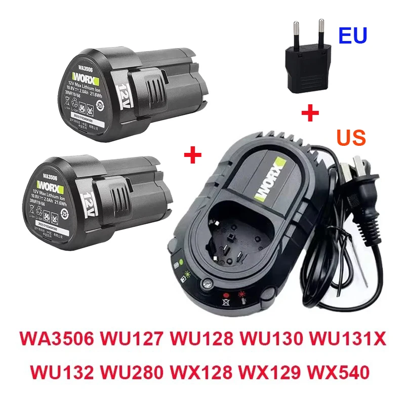 100% New Original 2000mAh for WORX Kress 12V WA3506 WU127 WU128 WU130 WU131X WU132 WU280 WX128 WX129 WX540 Electric Tool Battery