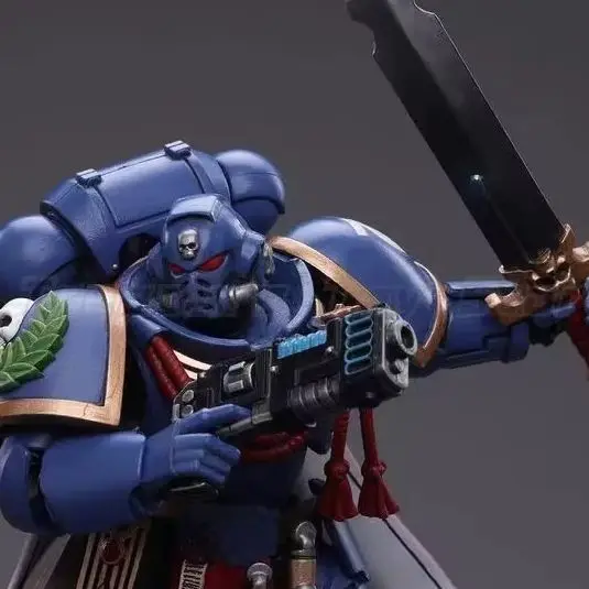 【En stock】 JOYTOY 1/18 Figurine d'action Warhammer 40K Ultramarines Primaris Captain avec épée puissante et pistolet à plasma