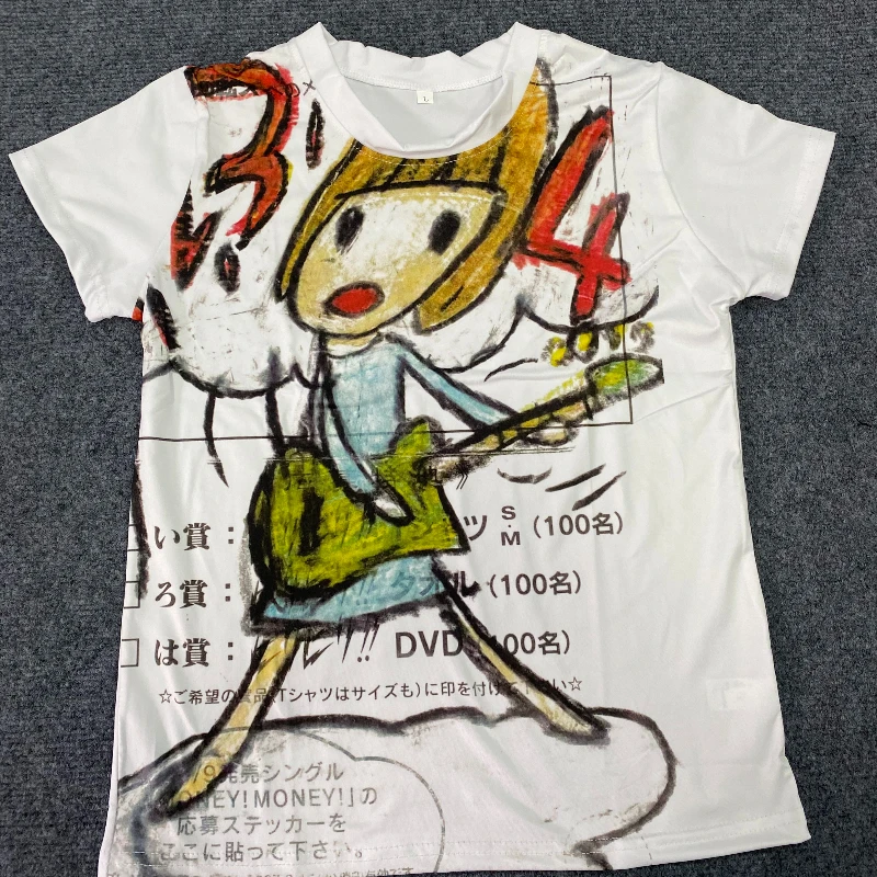 Women's Summer T-shirt Y2K New 3D Animation Anime Short Sleeve Round Neck Short Top Fashion Street
