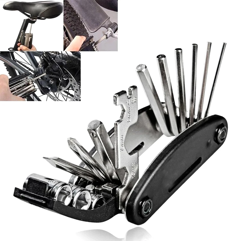 Bike Portable Socket 16 in 1 Multipurpose Wrench Bicycle Multi Tool Screwdriver Mountain Motorcycle Bicycle Repair Tools