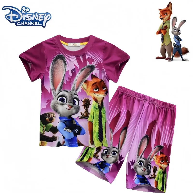 

Zootopia Judy Nick Kids Short Sleeve Pajamas Cute Cartoon Personality Creative Fashion Comfortable Loungewear holiday gift